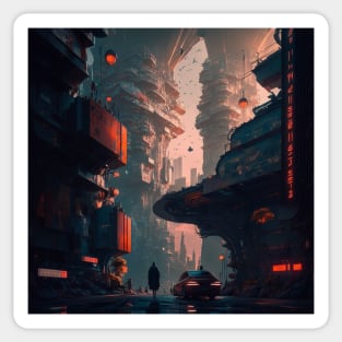 Cyberpunk city 6 Sticker